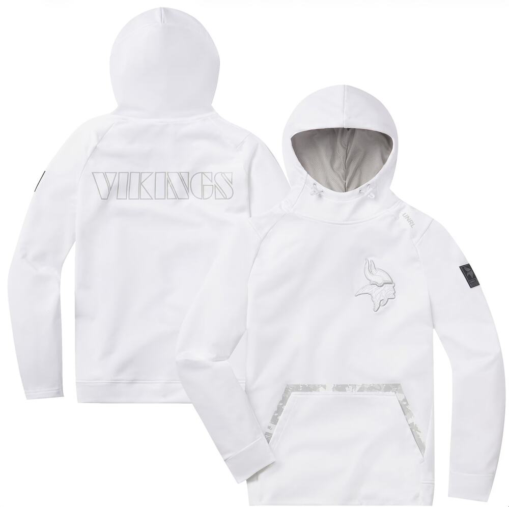 UNRL x Minnesota Vikings 2023 White Out Crossover Hoodie Mens XXL